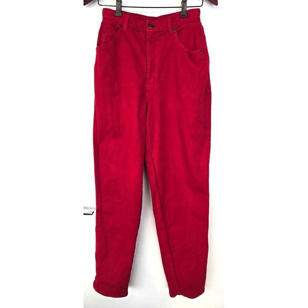 Vintage Seasons Red Highrise Tapered Jeans Y2K Union Made Canada Sz 6 Colorblock
